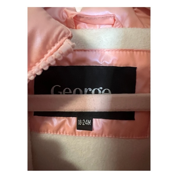 A George pink baby girl winter coat in 18-24 months - Picture 3 of 5